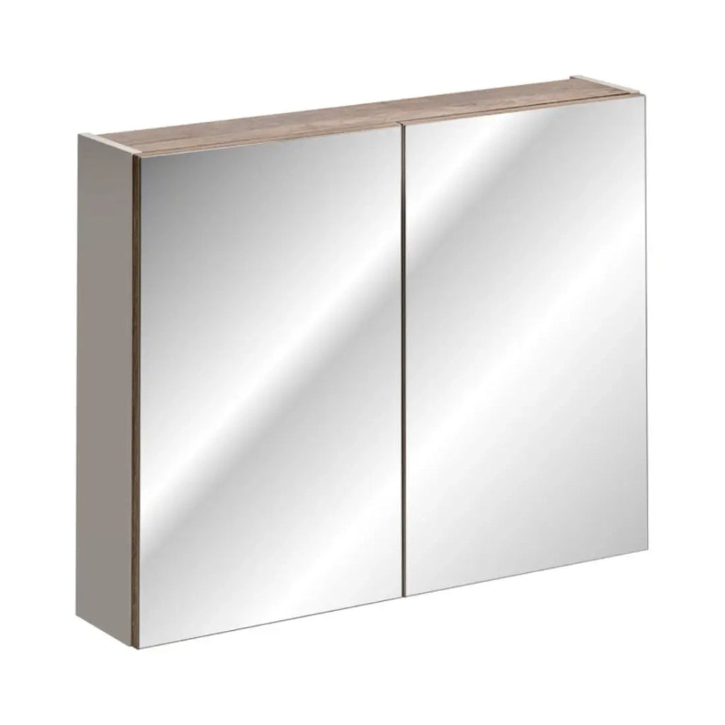 Mobile da bagno VANTA 80 cm taupe – Porte a battente con specchi