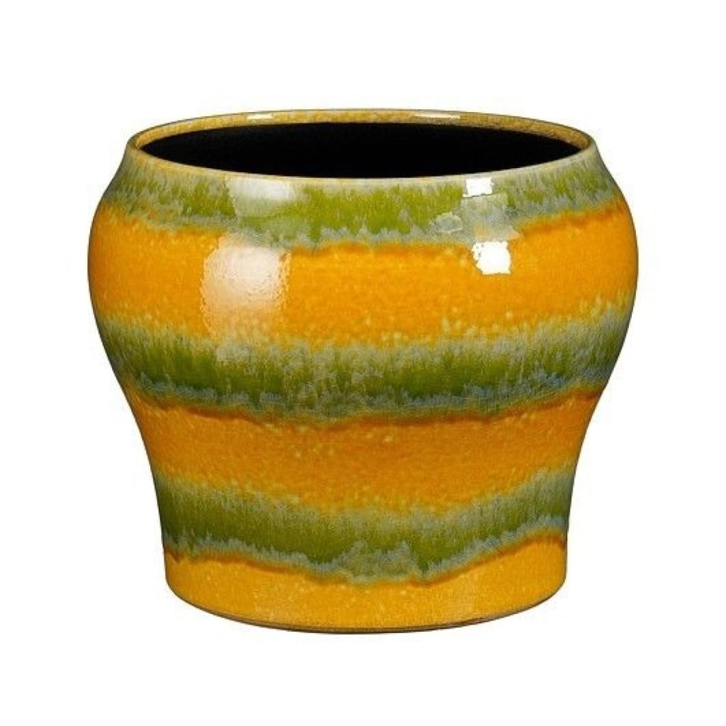 Vaso tondo Troy giallo  24x29 cm