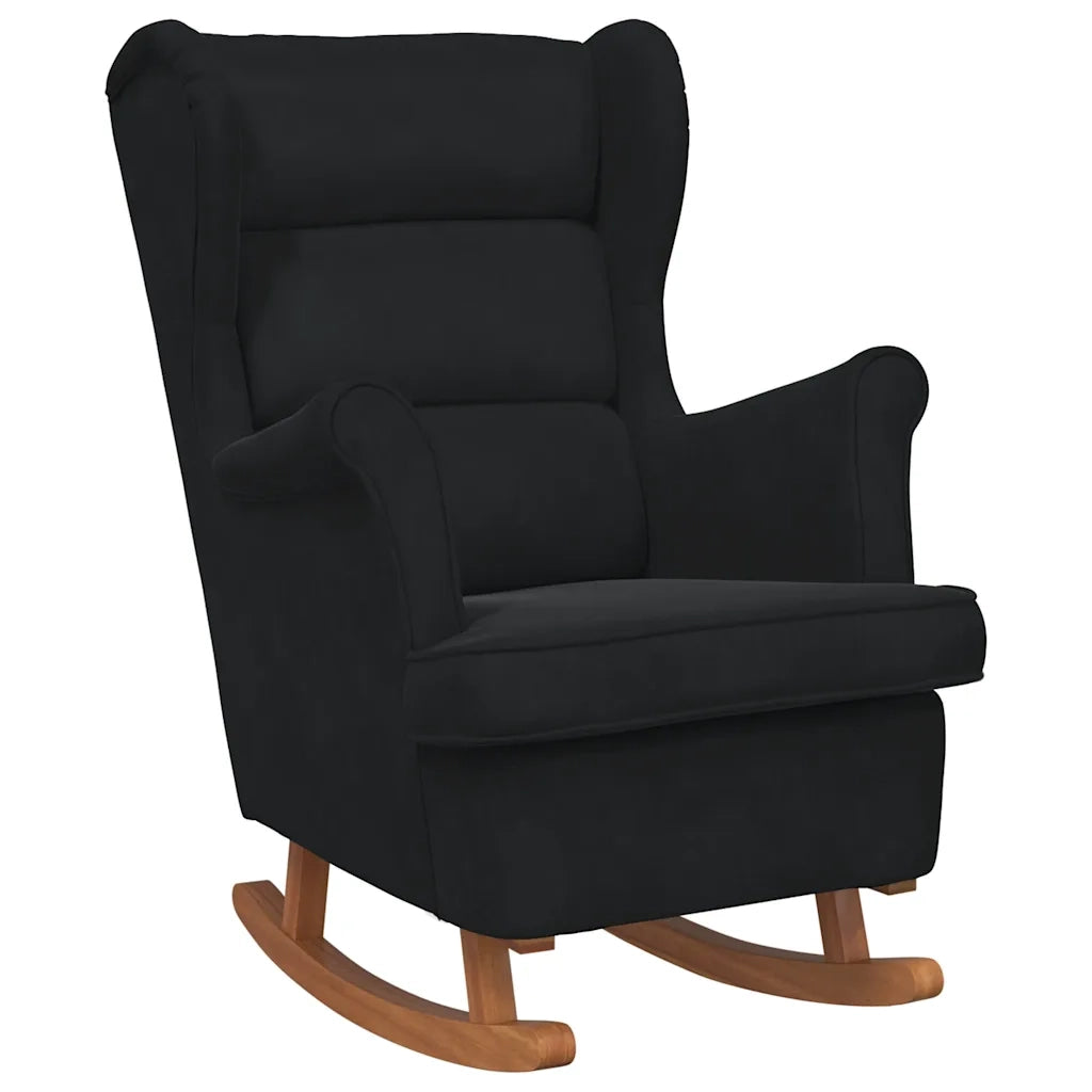 Sedia a dondolo con schienale alto in velluto nero 329369