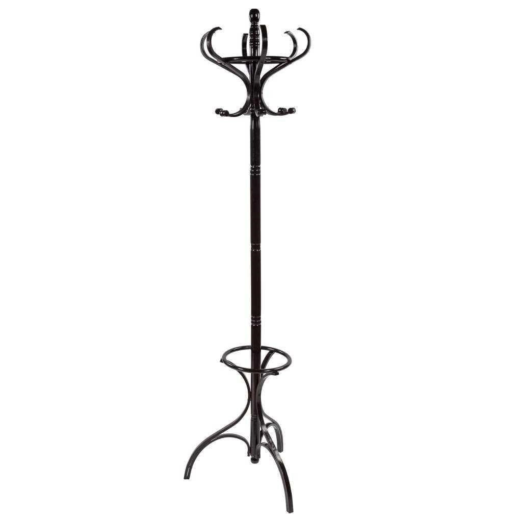 Perchero de pie de madera negro nogal 31x44x179hcm