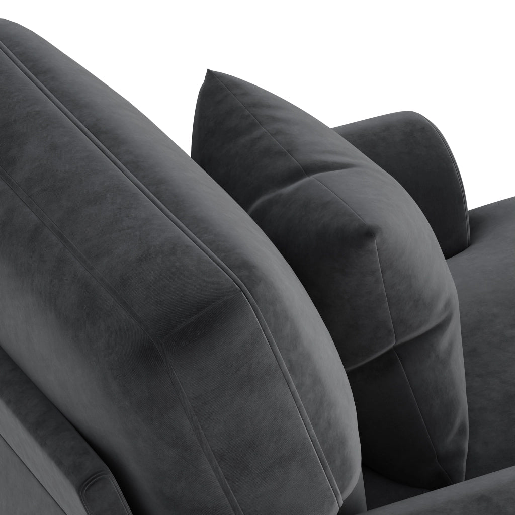 POLTRONA Relax reclinabile 133x87x90 cm Velluto Grigio