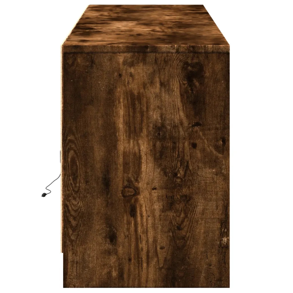 Mobile Porta TV con LED-Mobile per TV-Credenza TV Rovere Fumo 180x34x50cm in Truciolato 567547