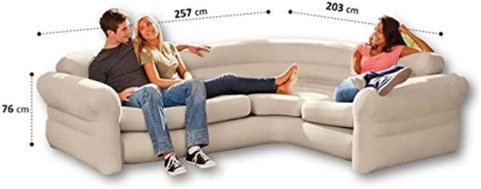 Intex 68575NP Sofa', Beige, 2.57 m x 2.03 m x 76 cm
