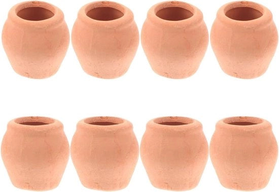 Mini vasi di argilla - Set da 8 pezzi