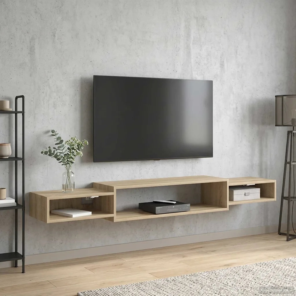 Mobile TV da Parete A parete-Credenza per TV sospesa Rovere Sonoma 180 x 28 x 21 cm
