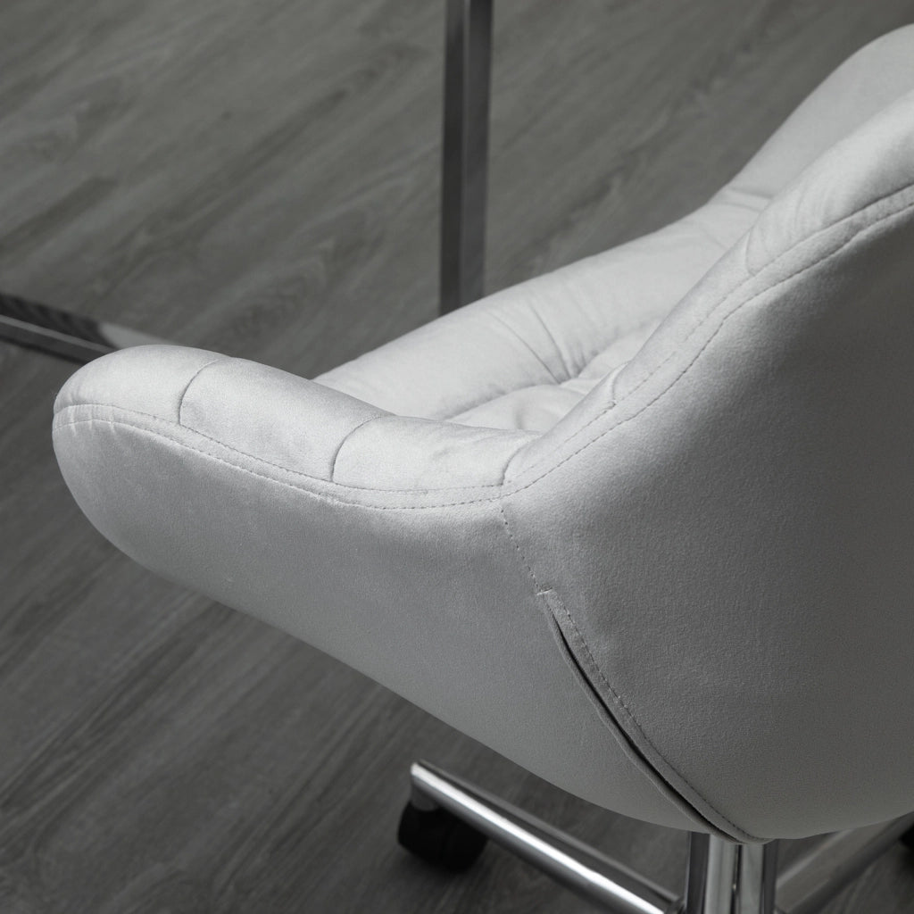 Sedia da Ufficio Girevole ¨C Xylo ¨C Velluto Grigio, Altezza Regolabile, 59x58x80-90cm