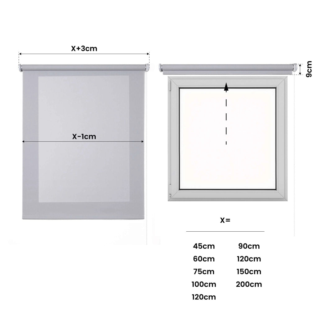 Tenda a Rullo Screen resistente e isolamento termico Grigio 80x250 cm