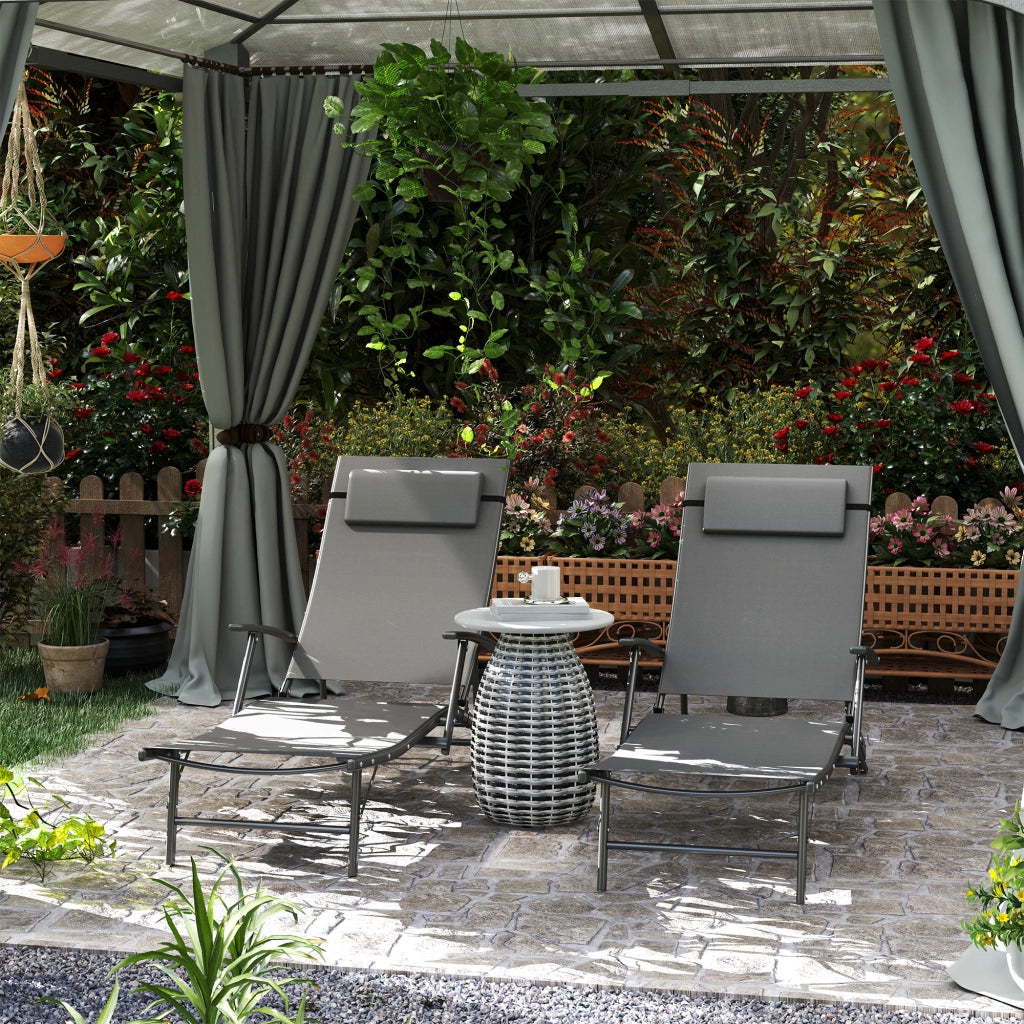 Sdraio da Giardino Pieghevole con Cuscino ¨C Zephmum ¨C Grigio