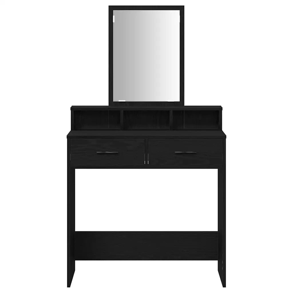 Toeletta | Tavolo da Trucco Rovere Nero 79 x 41 x 140 cm Legno multistrato