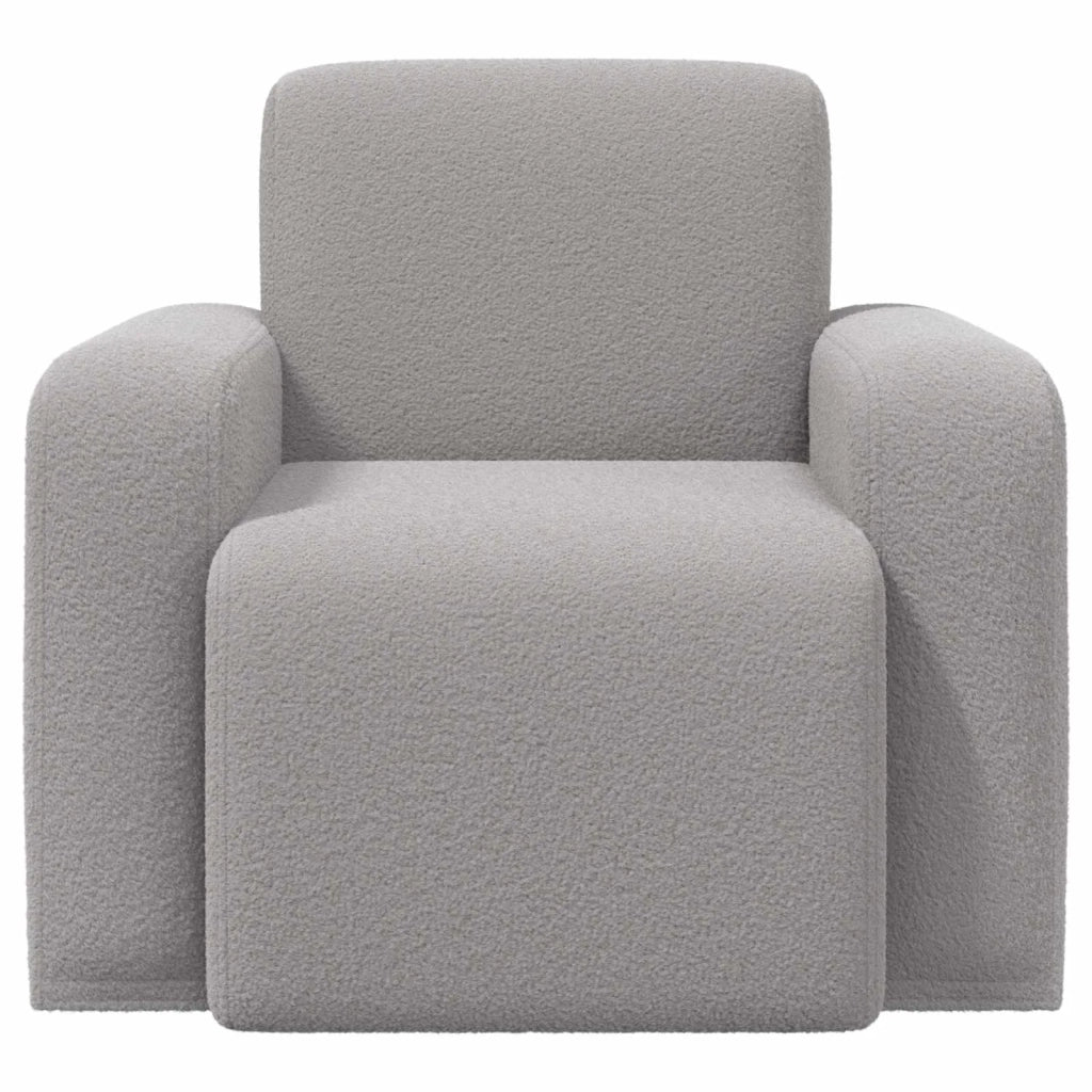Poltrona Grigio Chiaro Bouclé 42042448