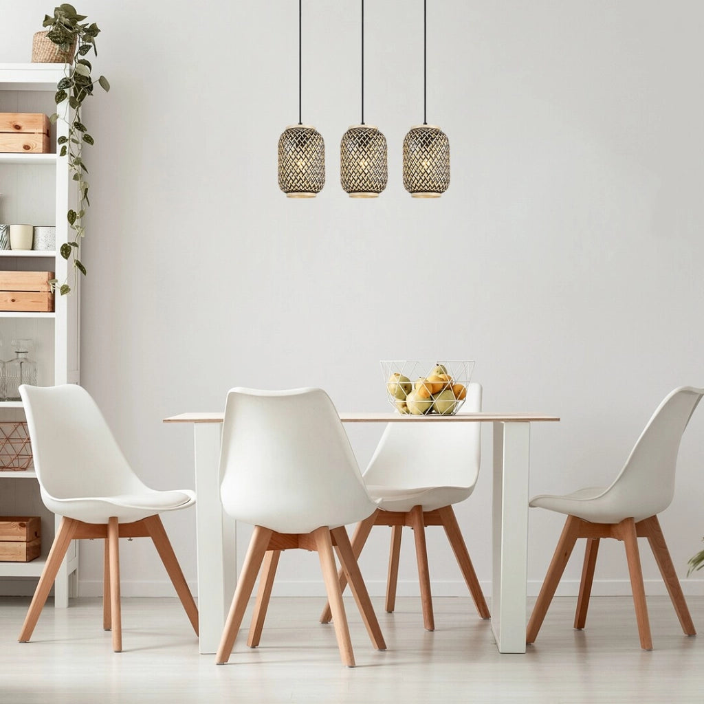 Lampada sospensione Adalla Rabalux 3xE27 nero rattan