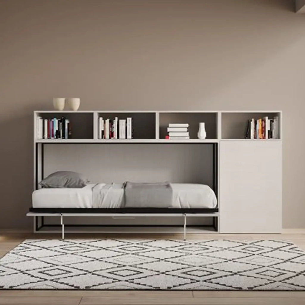 Letto singolo a scomparsa Kando comp.G bianco frassino