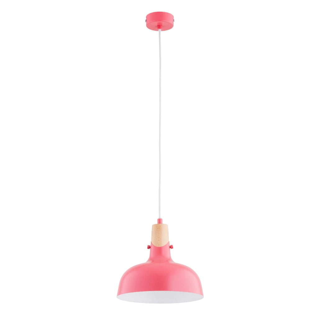 Lampada a sospensione industriale rosa legno E27 Alfa