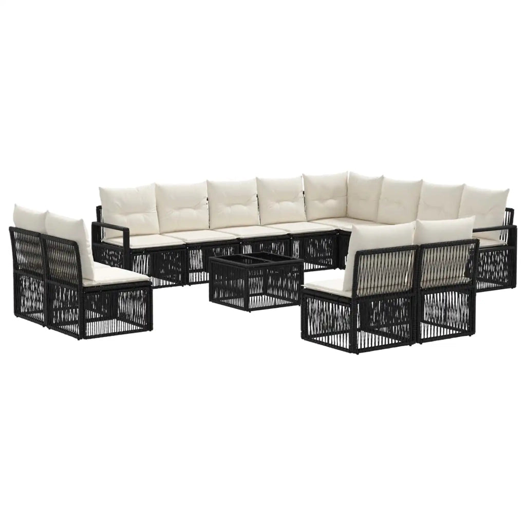 Set Divano da Giardino 13 pz Nero polyrattan 3435871