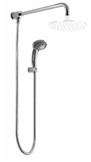Kit doccia deviatore a pressione con doccetta e braccio 40 cm