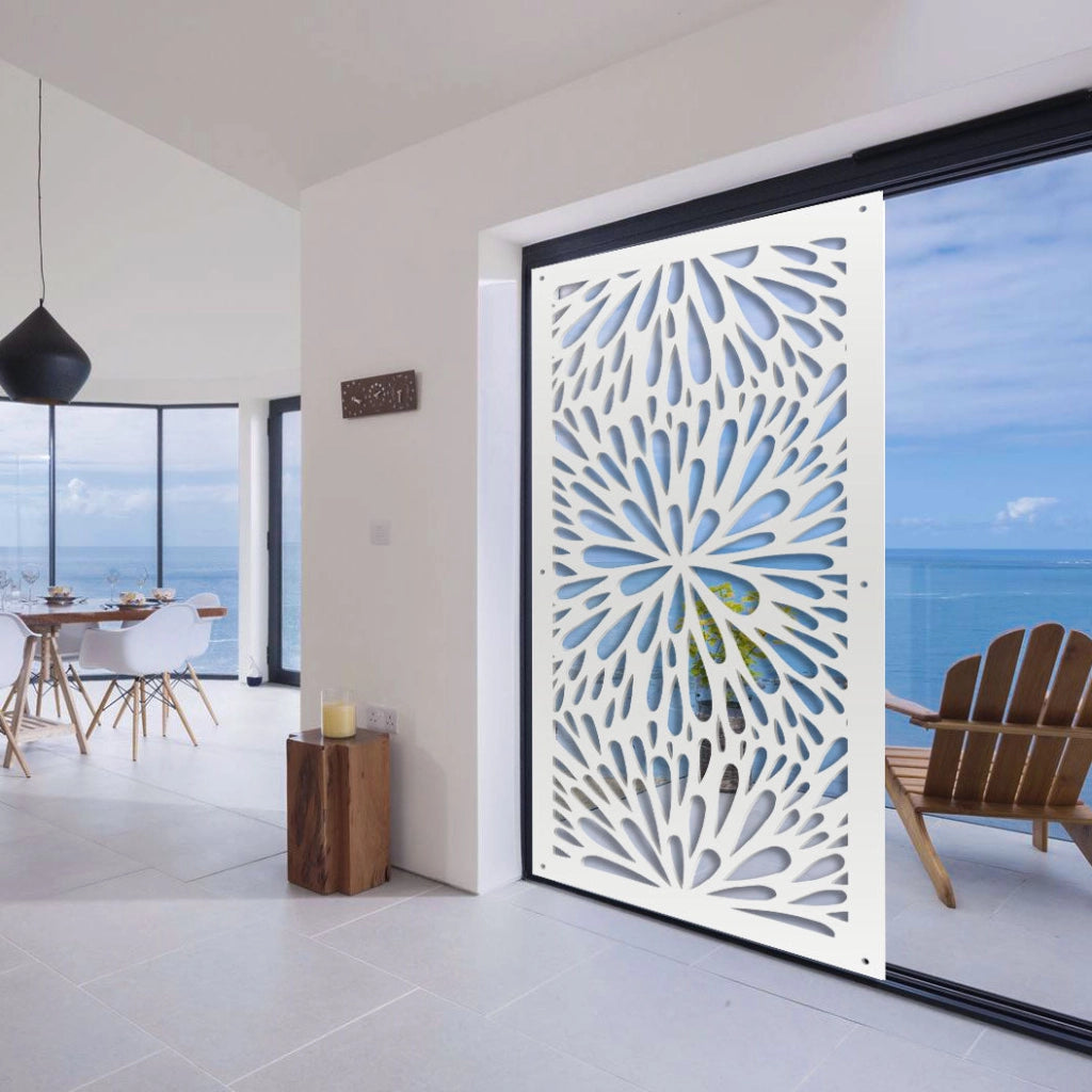 SQUIRT - Pannello in PVC traforato - Parasole Colore: bianco, Misura: 73x148 cm
