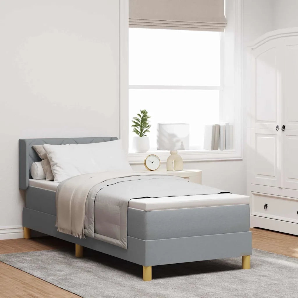 Letto a molle con testiera Grigio chiaro 200 x 80 cm Tessuto 3341321