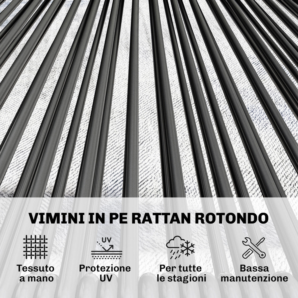 Divano 2 Posti in Rattan ¨C Minimal ¨C Nero