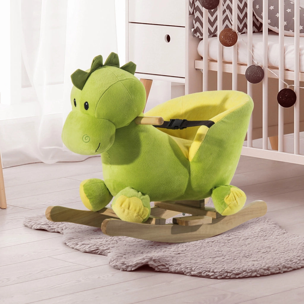 Dinosauro a Dondolo per Bambini ¨C zephmum ¨C Verde 60x33x45 cm con Sicurezza