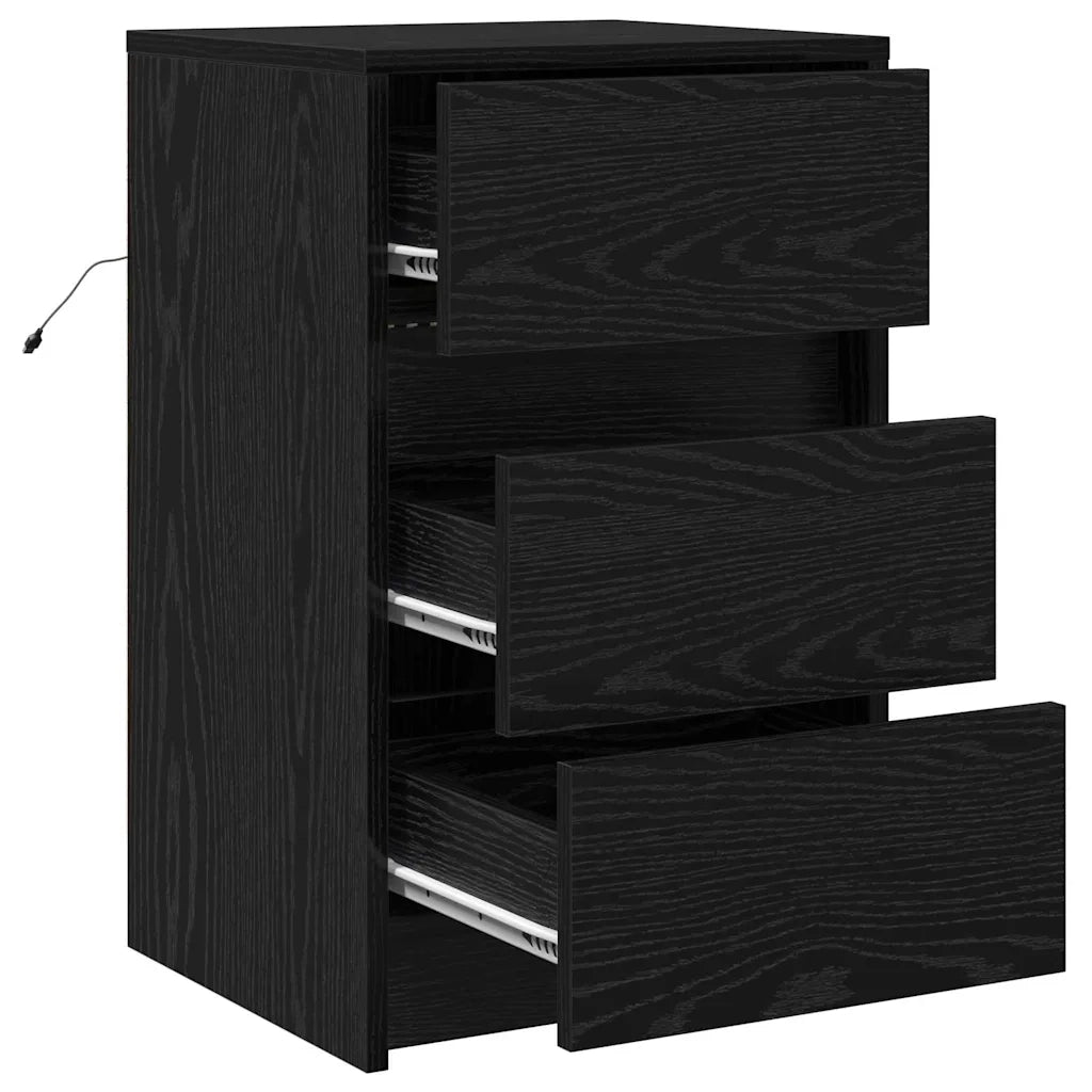 Armadio da Notte Rovere Nero 38 x 34 x 61 cm Legno multistrato 868932