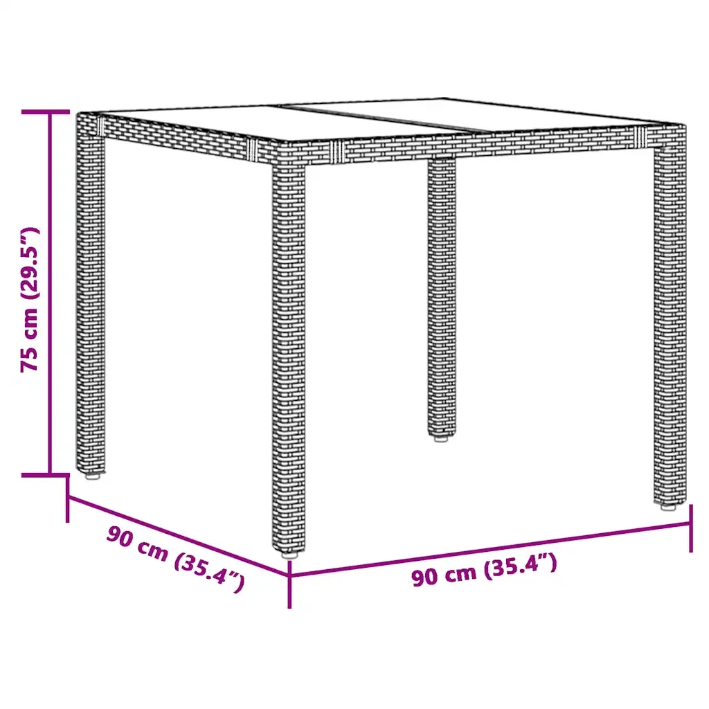 Set Bistrò da Giardino 5 pz con Cuscini in Polyrattan Nero 3276989