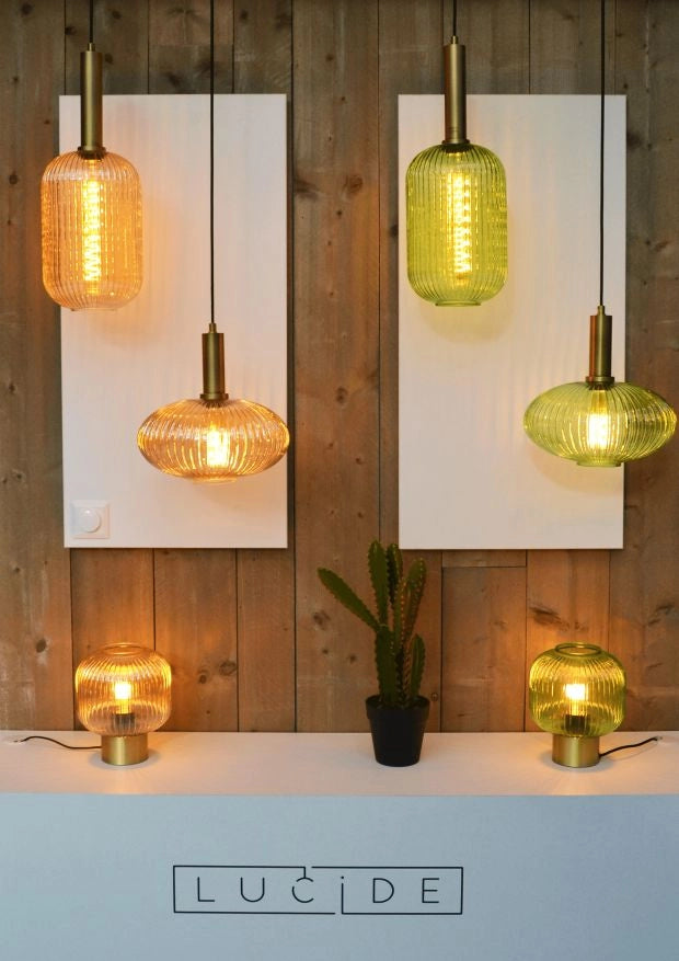 Lampada a sospensione Lucide Maloto verde oro Ø20 E27