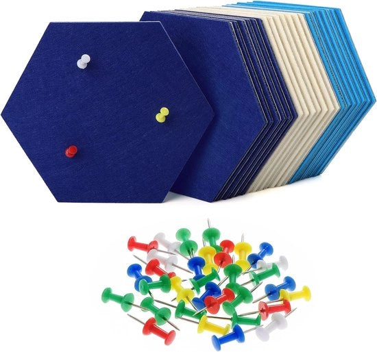 Pannello da parete - decorazione per casa e ufficio - 21 pezzi - bianco/blu