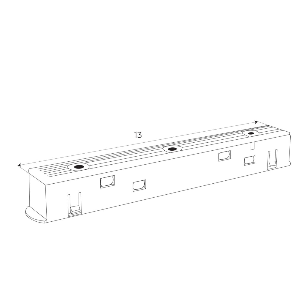 Connettore alimentazione rigido binari 1F nero 48V Maxlight