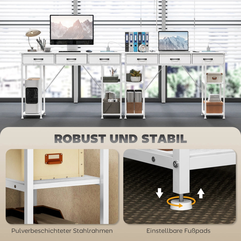Scrivania con USB e presa ¨C Minimal ¨C 120x40x76 cm bianco