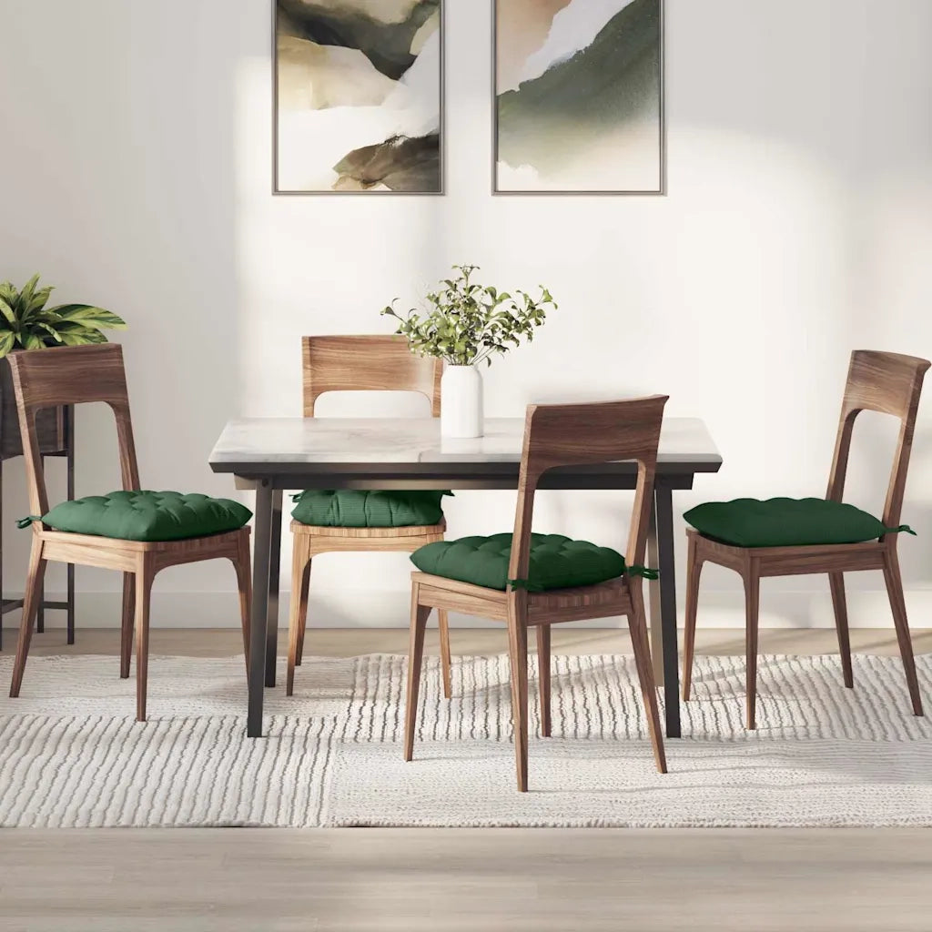 Cuscini per Seduta 4 pcs Verde Scuro 40 x 40 x 6 cm 42015186