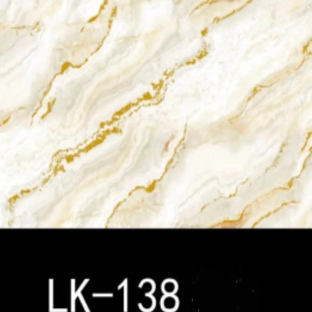 Trade Shop - Pannello Adesivo Effetto Marmo Bianco Dorato 120x300cm Pareti Paraschizzi Stanza Cucina -