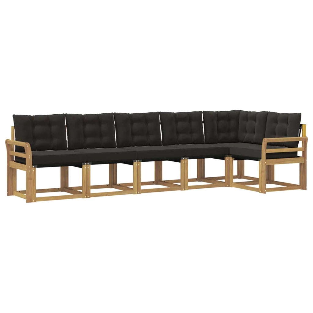 Set di divani da esterno con cuscino 6 pcs Bianco e Nero 3389526