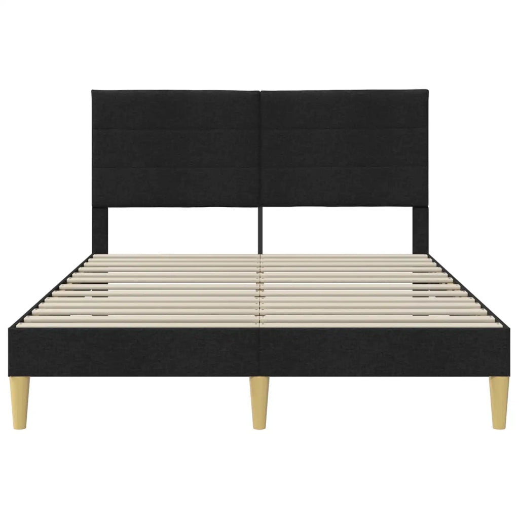 Struttura del letto con testiera-Giroletto Nero 160 x 200 cm Tessuto 396205