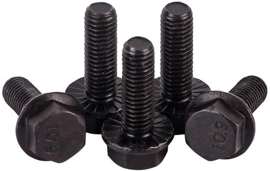 Viti a flangia M16x45mm - Flangia viti - Acciaio rivettato - Vite a filo completo - Elemento di fissaggio - Alta resistenza al trascinamento - Chiave a flangia