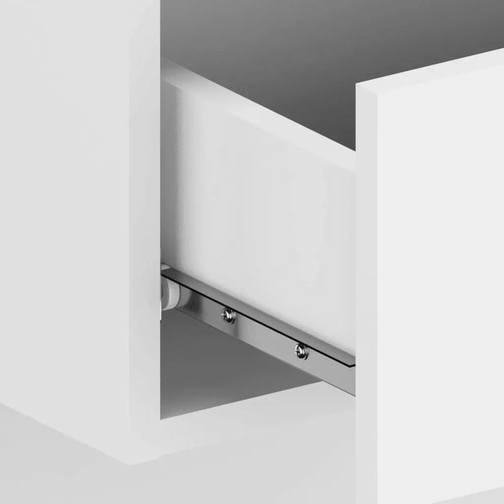 Testiera per Letto con Comodini in Legno Multistrato Bianco