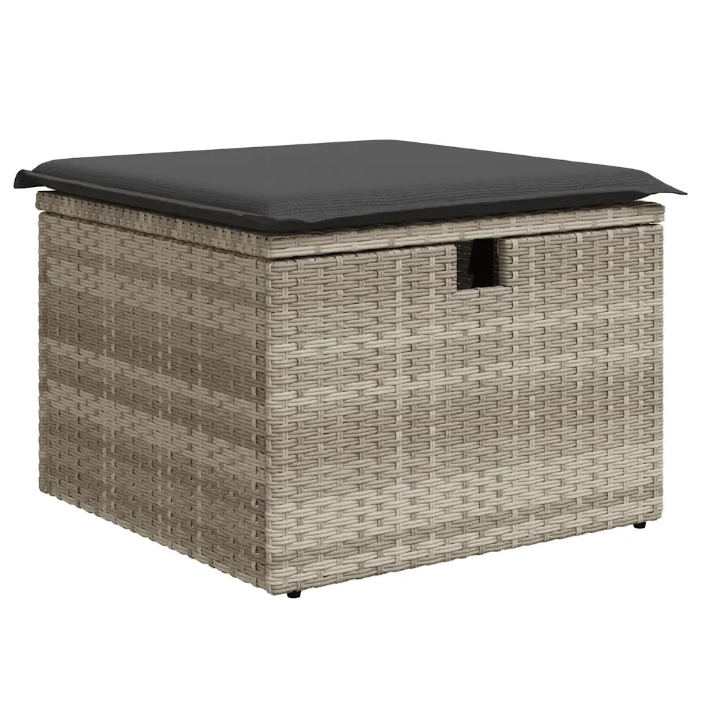 Set Divani da Giardino 7pz con Cuscini Grigio Chiaro Polyrattan 3325308