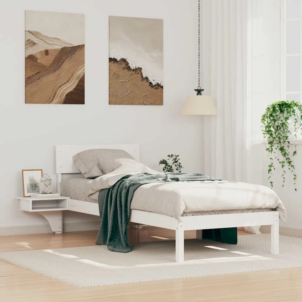 Struttura del letto Bianco 75 x 190 cm Pino massello 873473