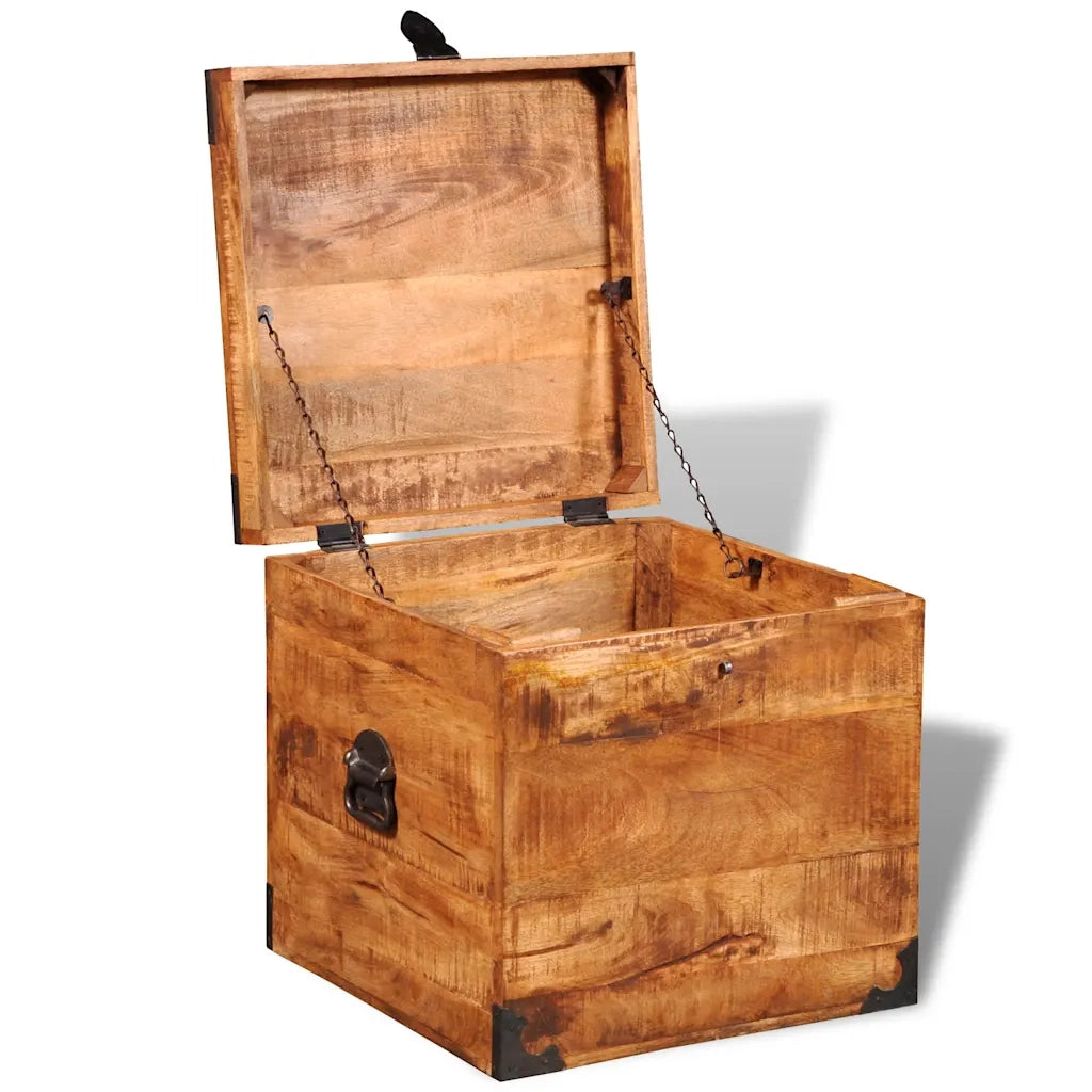 Cassapanca di Stoccaggio a Cubo in Legno Ruvido di Mango 241636