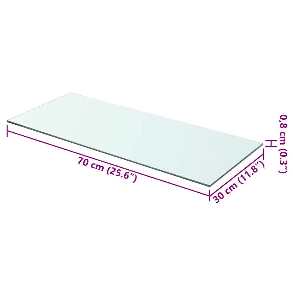 Mensola | Ripiano | Scaffale in Vetro Trasparente 70x30 cm