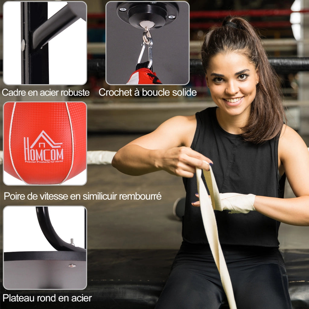 Punching Ball Poire Boxe con Supporto ¨C zephmum ¨C Rosso Nero