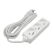 Prolunga elettrica 3 prese 3m con terra bianca Ecolight