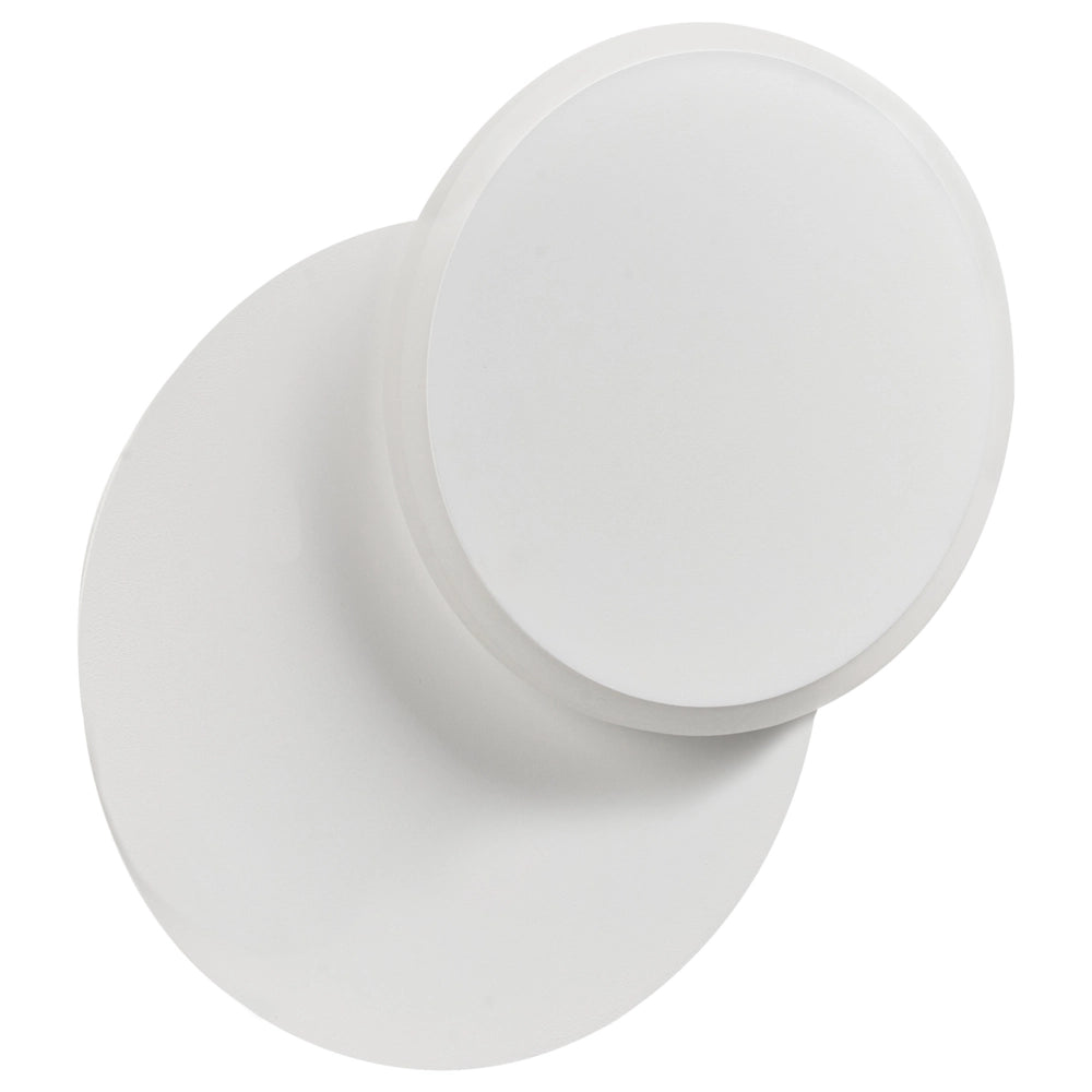 Set di 2 lampade da parete LED Bianco Metallo Acrilico Paralume Rotondo Verniciato a Polvere Stile Scandinavo Opaco