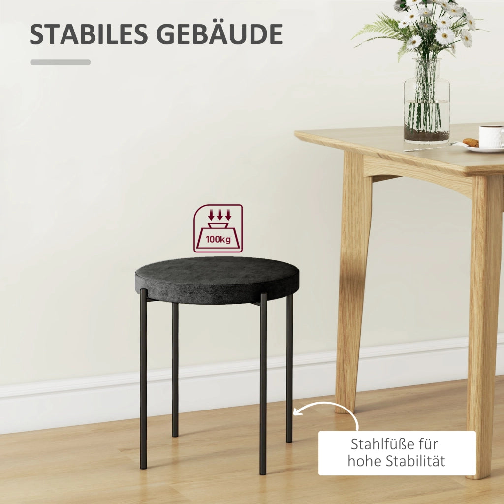 Sedia da pranzo ¨C Xylo ¨C 41,5x41,5x46 cm, nero, design moderno per cucina e sala