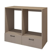 Mobile da bagno per lavatrice e asciugatrice collezione WASHING – 2 cassetti – Tortora e rovere