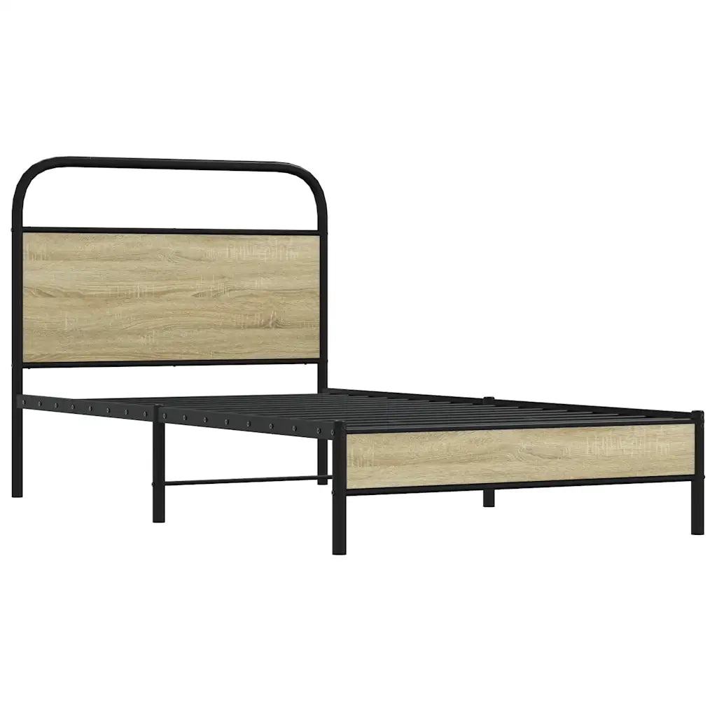 Giroletto senza Materasso-Struttura Letto Rovere Sonoma 90x200 cm in Truciolato 914038
