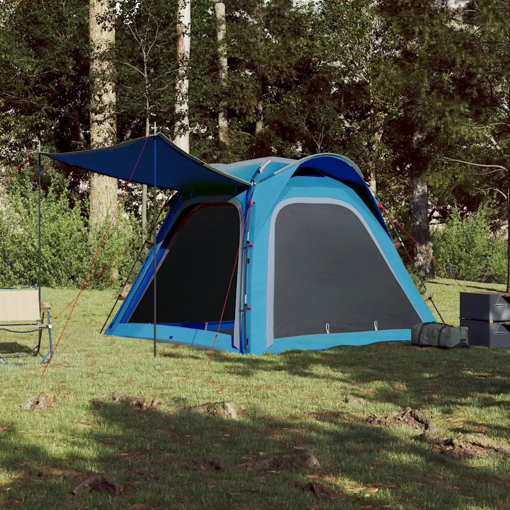 Tenda Campeggio 4 Persone-Tenda per Escursionismo Blu Rilascio Rapido Impermeabile