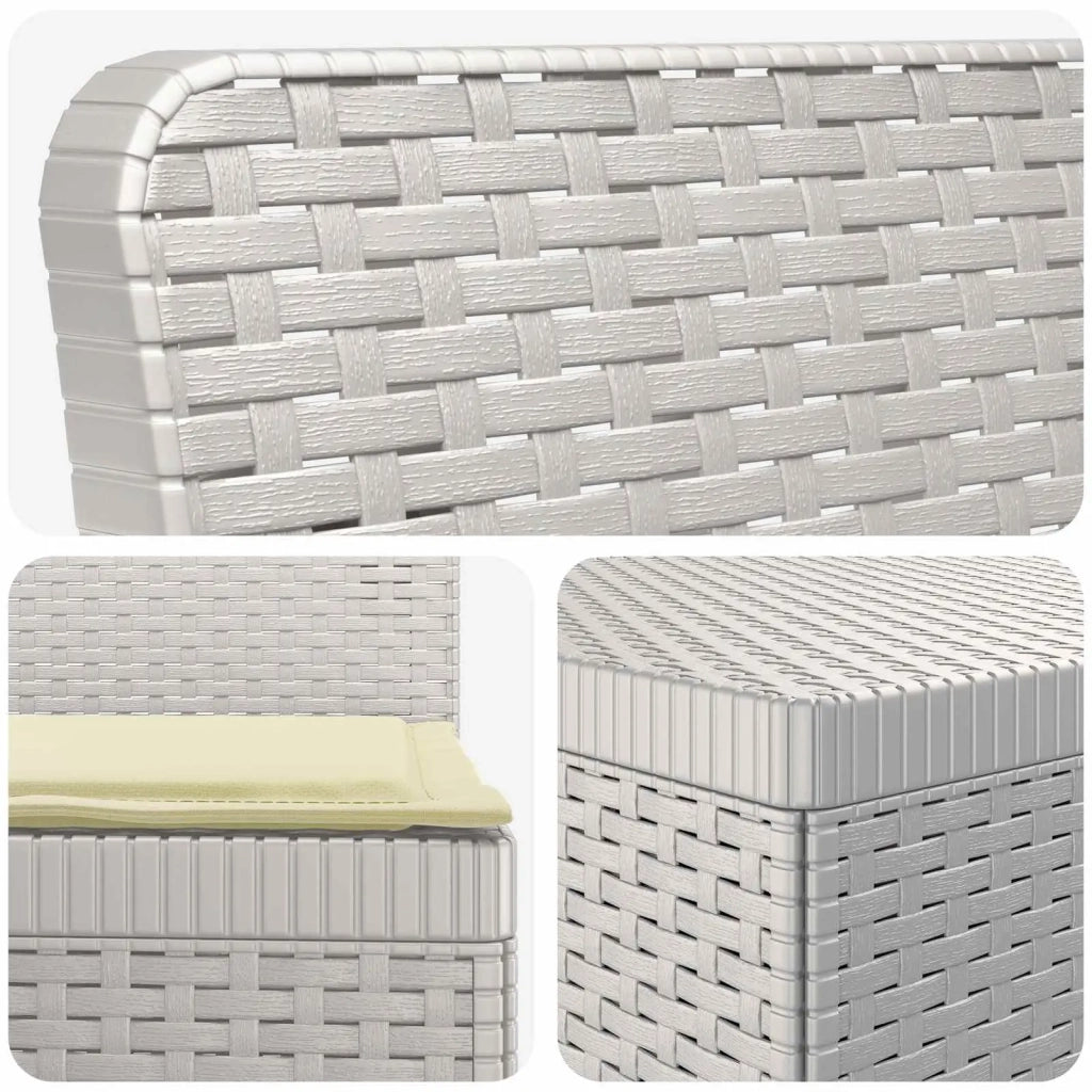 Divano da giardino 3 posti con cuscini in look rattan PP Bianco 3443826