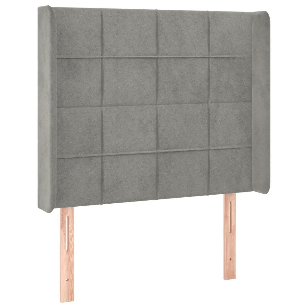 Letto a Molle Materasso e LED Grigio Chiaro 90x200 cm Velluto 3139541