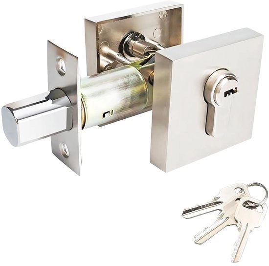 Chiusura per porta con blocco digitale - Cilindro regolabile - Chiusura per porta interna - Chiusura per porta con chiave - Chiusura per privacy - Chiusura per porta in acciaio zincato