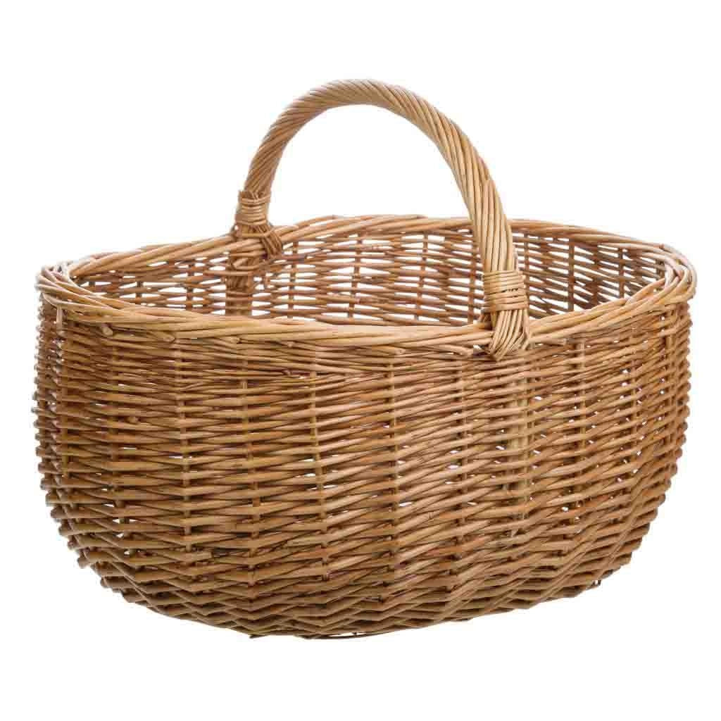 Cesto vimini marrone 43x33x20/32h cm